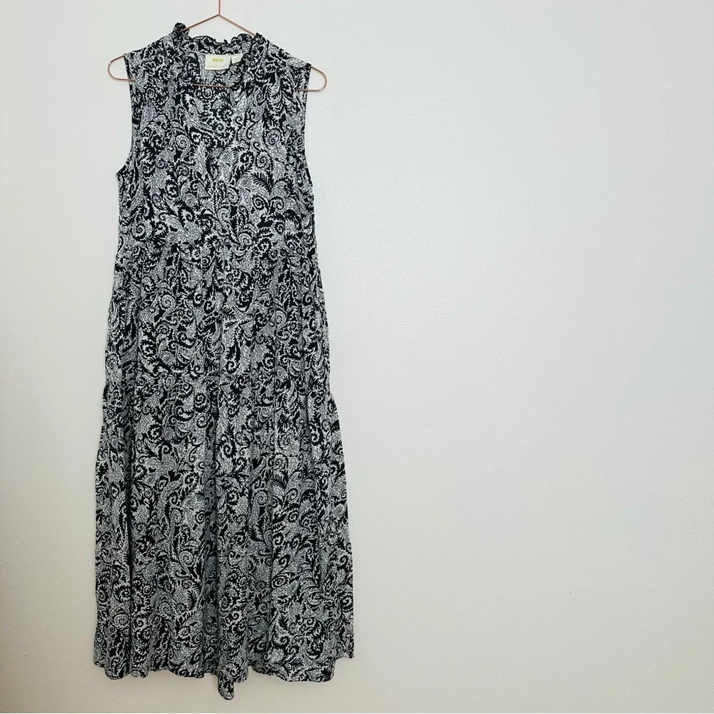 Maeve by Anthropologie Marya Tiered Boho Floral Paisley Lightweight Maxi Dress